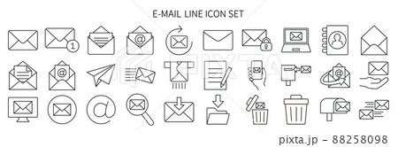メールに関連したアイコンセット 88258098