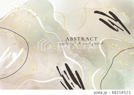 Abstract marble dusty green blush liquid watercolor background with gold. Royal beige taupe alcohol ink drawing effect backdrop for wedding, menu, invitation, corporate flyer. Vector illustration Abstract marble dusty green blush liquid watercolor background with gold. Royal beige taupe alcohol ink drawing effect backdrop for wedding, menu, invitation, corporate flyer. Vector illustration 88258523
