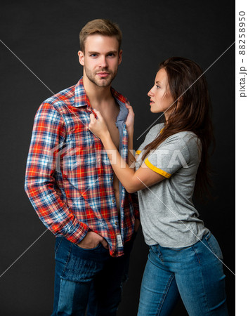 concept of romantic relationship. fashion and beauty. sexy couple in love concept of romantic relationship. fashion and beauty. sexy couple in love 88258950