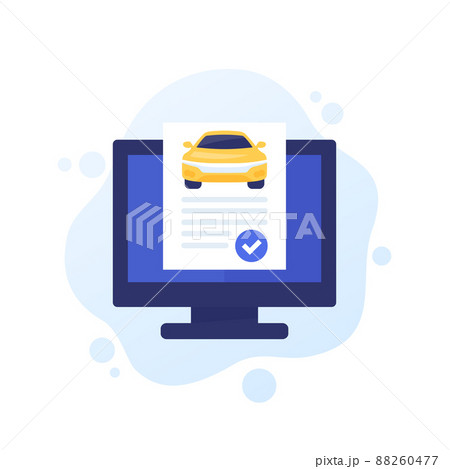 car history report, online check, vector icon 88260477