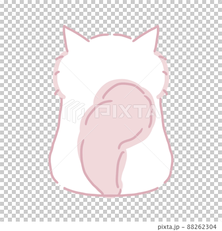 A cat with long fluffy hair facing backwards 88262304
