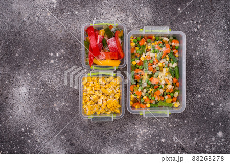 Set of various frozen vegetables 88263278