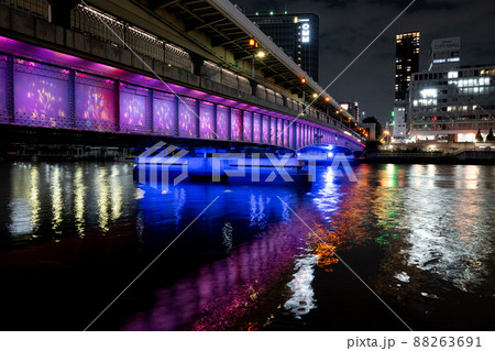 天満橋 夜景 桜イルミネーション 天満橋 夜景 桜イルミネーション 88263691