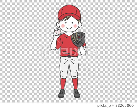 プロ野球選手の男性のイラスト プロ野球選手の男性のイラスト 88263860