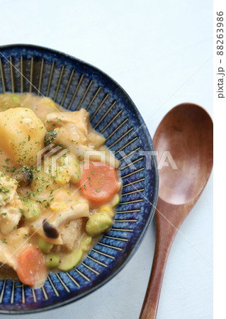 野菜たっぷり鶏肉のトマトクリームシチュー 野菜たっぷり鶏肉のトマトクリームシチュー 88263986