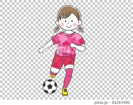 女足球運動員的插圖 88263990