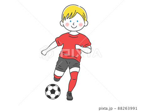 白人男性のサッカー選手のイラスト 白人男性のサッカー選手のイラスト 88263991