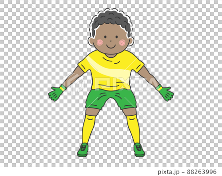 Illustration of a black goalkeeper 88263996