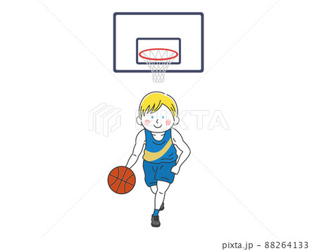 バスケットボール選手の白人男性のイラスト 88264133