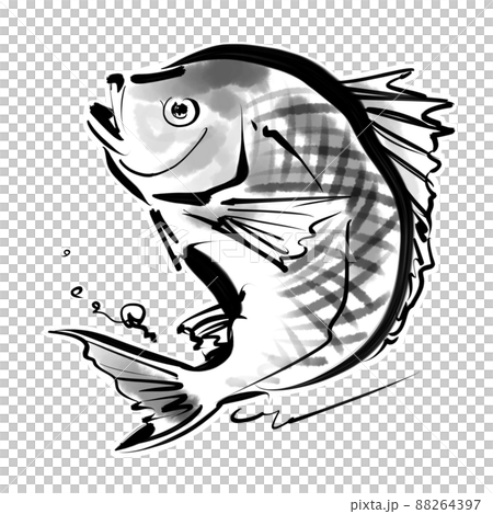 Sea bream sumi-e 88264397