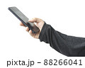hand holding black smartphone isolated 88266041