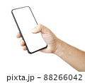 hand holding black smartphone isolated 88266042