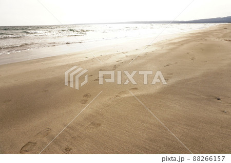 砂浜と足跡 88266157