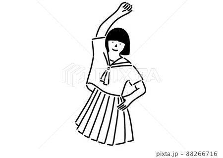 応援するセーラー服の女子高生 88266716