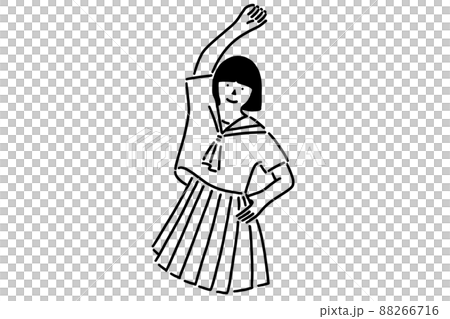 応援するセーラー服の女子高生 88266716