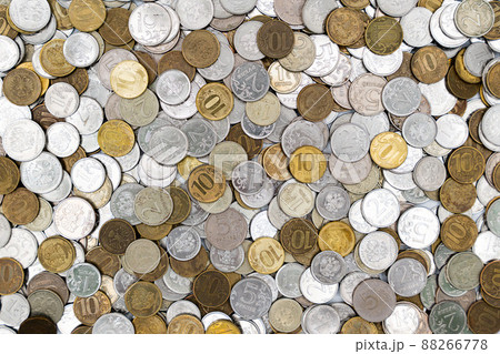 Russian coins, rubles. Background and texture of Russian money 88266778