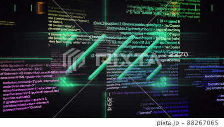 Image of data processing on black background 88267065