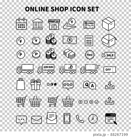 オンラインショップ向けのベクターイラストアイコンセット素材 88267199