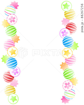 カラフルお菓子のフレーム　縦位置 88267256