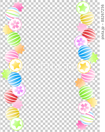 カラフルお菓子のフレーム　縦位置 88267256