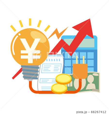 電気料金値上げのイメージイラスト 88267412