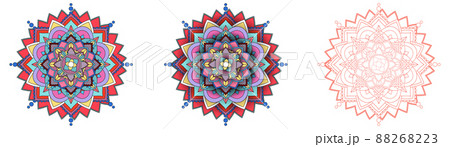 Set of vintage mandala with thin lines Set of vintage mandala with thin lines 88268223