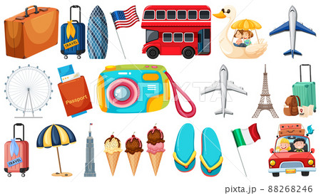 Set of summer vacation objects and elements 88268246
