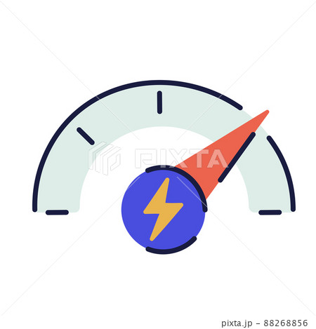 speedometer. hand drawn EV doodle icon. 88268856