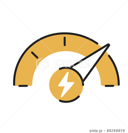 speedometer. hand drawn EV doodle icon. 88268859