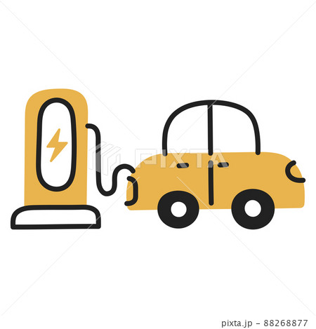 ev charging. hand drawn EV doodle icon. ev charging. hand drawn EV doodle icon. 88268877