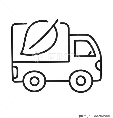 electric cargo truck. hand drawn EV doodle icon. 88268906