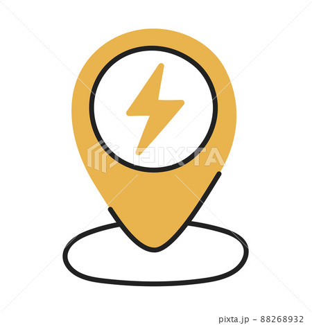 charging station. hand drawn EV doodle icon. charging station. hand drawn EV doodle icon. 88268932
