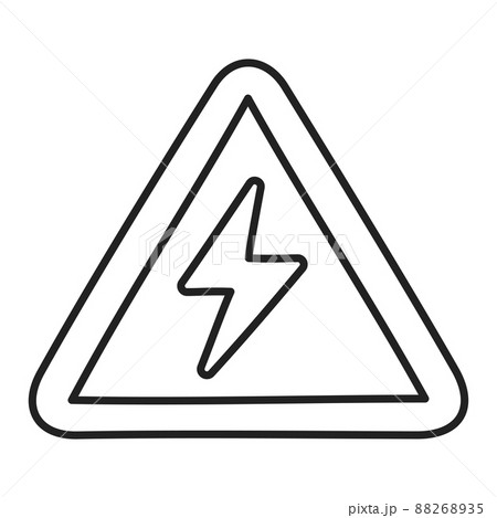 caution. hand drawn EV doodle icon. caution. hand drawn EV doodle icon. 88268935