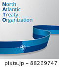 Flag of NATO, OTAN. North Atlantic Treaty Organization. Atlantic alliance. Military block. 4th of april. Graphic design template. Vector illustration. EPS10. 88269747