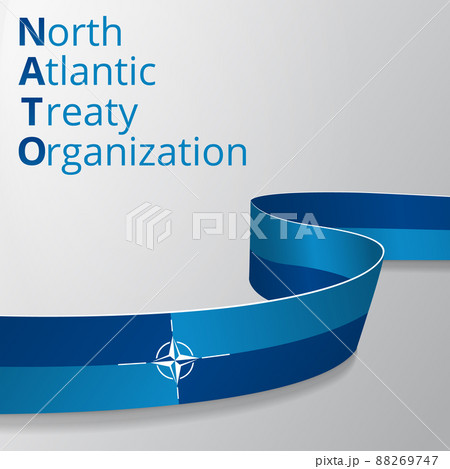 Flag of NATO, OTAN. North Atlantic Treaty Organization. Atlantic alliance. Military block. 4th of april. Graphic design template. Vector illustration. EPS10. 88269747