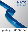 Flag of NATO, OTAN. North Atlantic Treaty Organization. Atlantic alliance. Military block. 4th of april. Graphic design template. Vector illustration. EPS10. 88269748