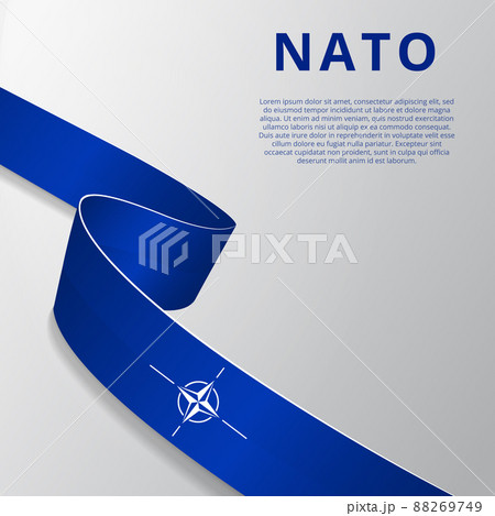 Flag of NATO, OTAN. North Atlantic Treaty Organization. Atlantic alliance. Military block. 4th of april. Graphic design template. Vector illustration. EPS10. 88269749
