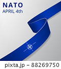 Flag of NATO, OTAN. North Atlantic Treaty Organization. Atlantic alliance. Military block. 4th of april. Graphic design template. Vector illustration. EPS10. 88269750