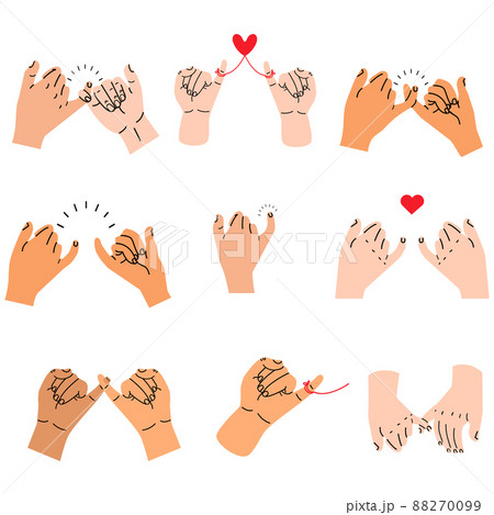 hands making promise icon set hands making promise icon set 88270099