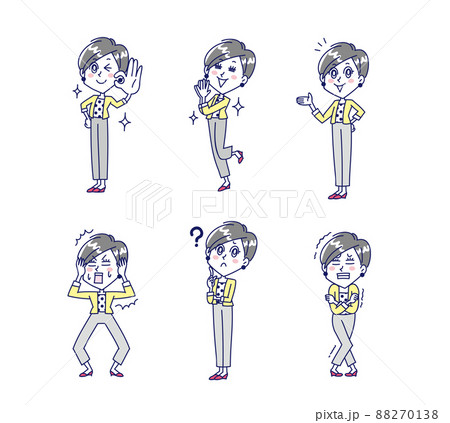 女性の全身ポーズセット 88270138