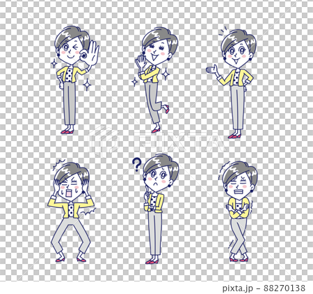 Female whole body pose set Female whole body pose set 88270138