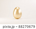 Easter golden glitter egg on white background. Minimal easter concept. Happy Easter card with copy space for text. 3d animtion render. 88270679