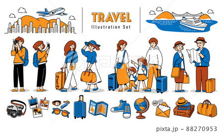 旅行イラストセット 88270953