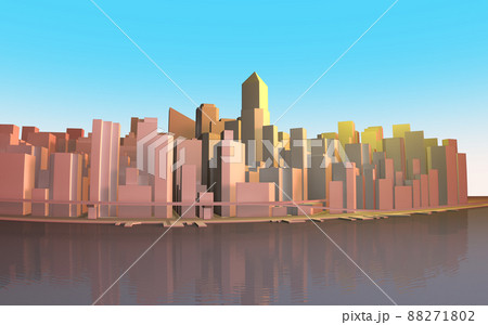 都市景観の3Dイラストレーション 88271802