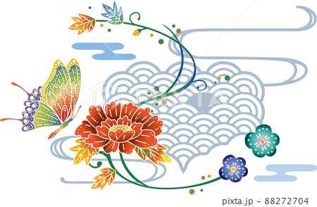 沖縄の伝統工芸琉球紅型のデザイン 88272704