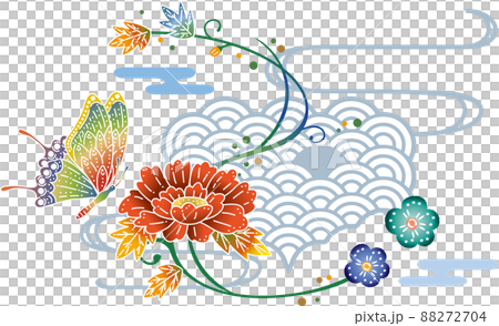 沖縄の伝統工芸琉球紅型のデザイン 88272704