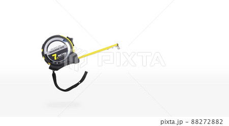 Measuring tape with a 750-centimeter length isolated on white background with copy space Measuring tape with a 750-centimeter length isolated on white background with copy space 88272882