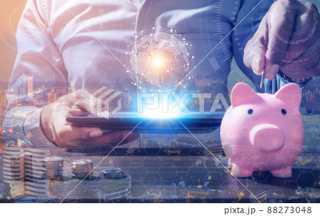 Online Banking And Internet Banking Savings Concept Online Banking And Internet Banking Savings Concept 88273048