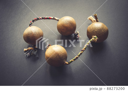 Traditional thelevi gourg, or aslatua, kasskass on black background 88273200