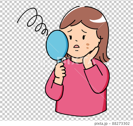 シミ　肌荒れに悩む　女性 88273302